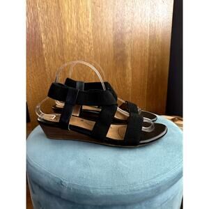 Sofft Women's Black Leather Strappy Sandals | Size 10